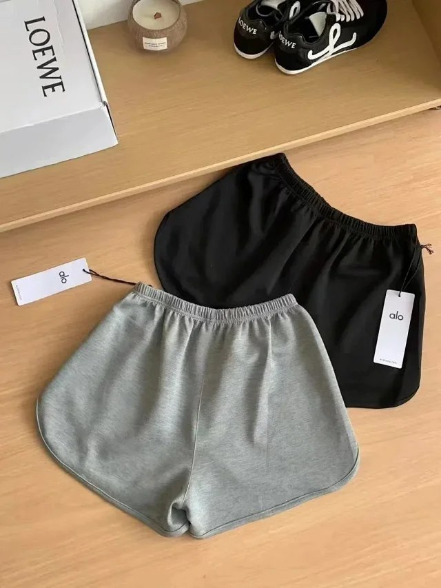 ALO Letter Elastic Waist Casual Sports Fitness Shorts [2  -2