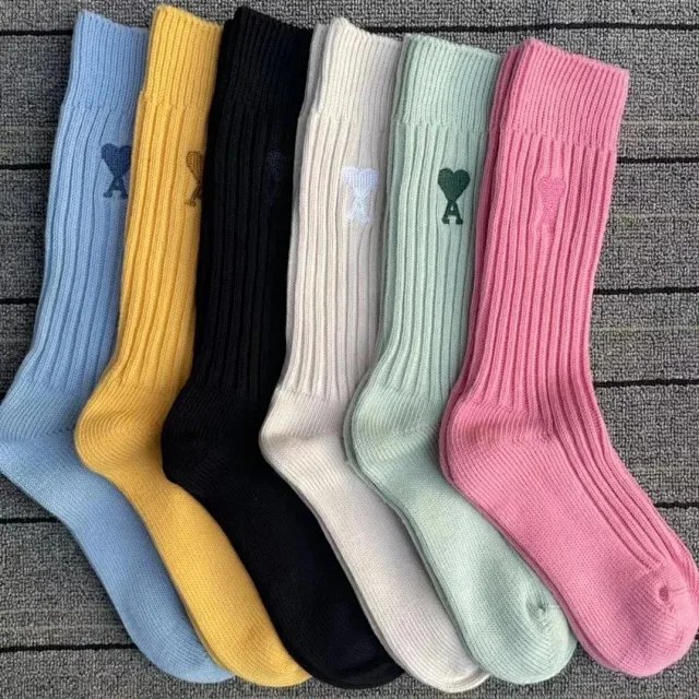 ami alexandre mattioni Heart Letter Ribbed High Socks [29 styles] -2