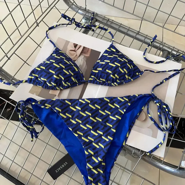 Versace La Greca Print Bikini 