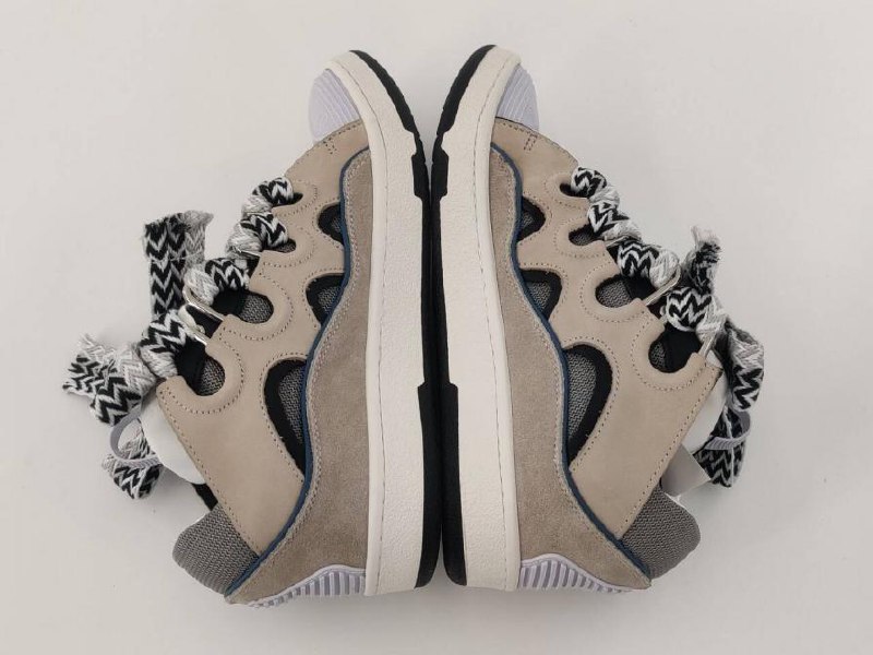 LANVIN Leather Curb Series Sneakers with Colorful Shoelaces [24 styles] -4