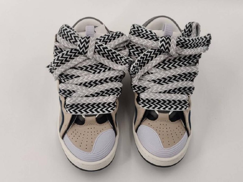 LANVIN Leather Curb Series Sneakers with Colorful Shoelaces [24 styles] -2