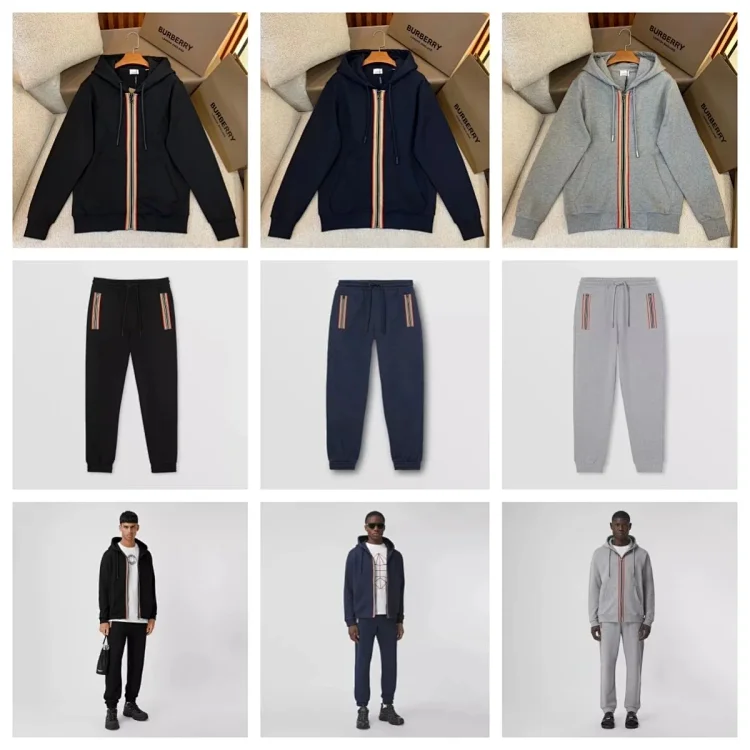 Burberry Stripe Zip-Up Hoodie 