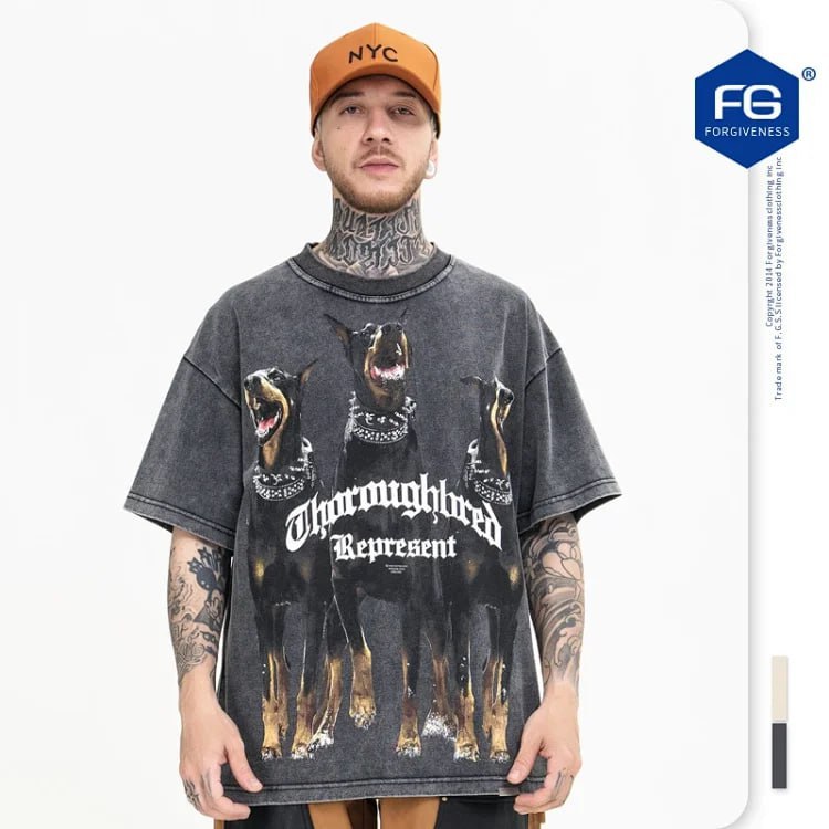 Vintage Represent Dog T Shirt -4