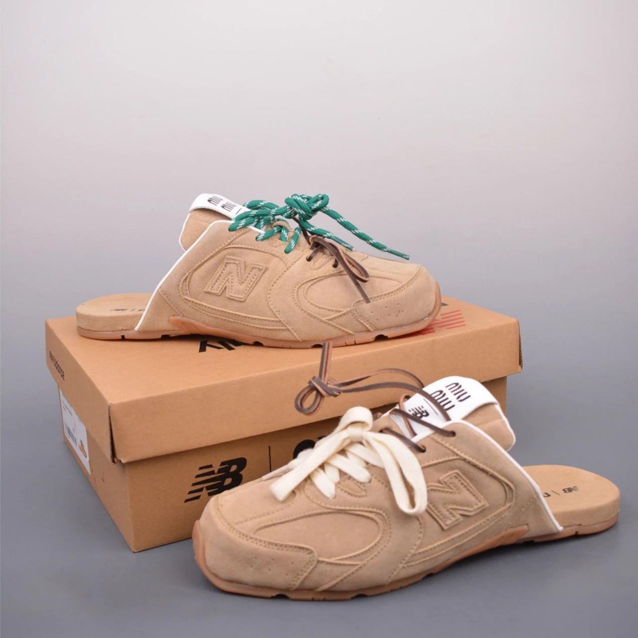 MiuMiu flat-bottomed half-slippers -4