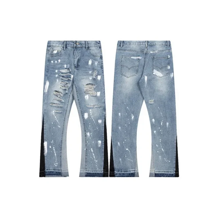 distressed denim jeans