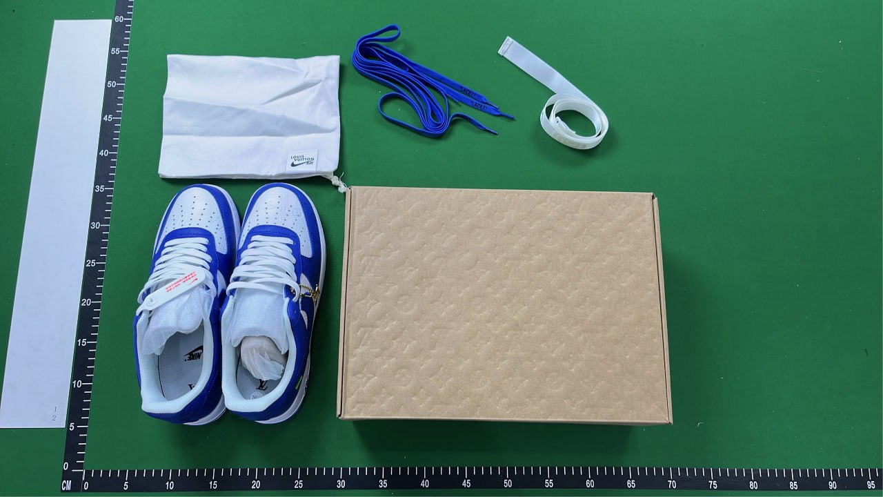 Nike x Louis Vuitton Air Force 1 Low Green Monogram Sneakers -2